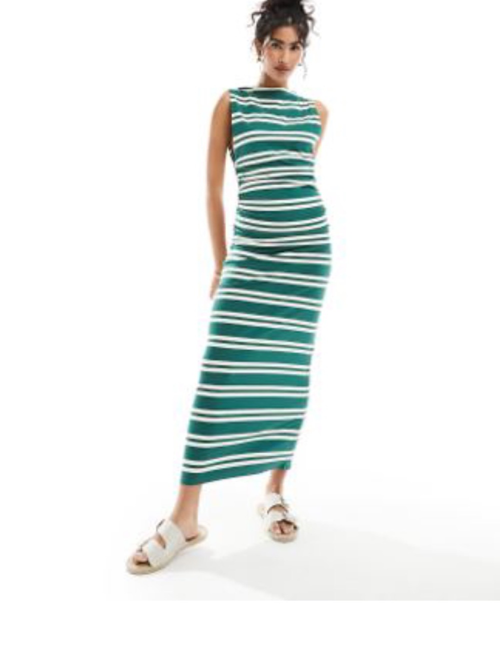 ASOS design boat neck striped maxi dress